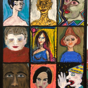 Photomaton-1-pastel-gras-papier-colle-sur-bois-100x76-cm